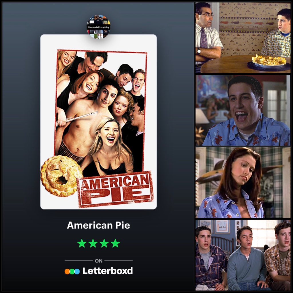 Cinema_Every's tweet image. American Pie (1999) Review 

#americanpie #jasonbiggs #seanwilliamscott #alyssonhannigan #shannonelizabeth #letterboxdreview #letterboxd #moviereview #filmreview #movies #film #cinema #viral #trending #fyp #foryoupage #movietok #filmtok