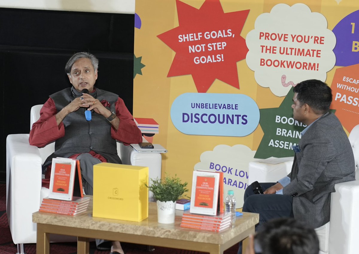 crossword_book's tweet image. The inimitable @ShashiTharoor at the Crossword Book-A-Thon! Discussing Our Living Constitution &amp;amp; his dedication to public service, his insights were nothing short of inspiring.

#AuthorMeet