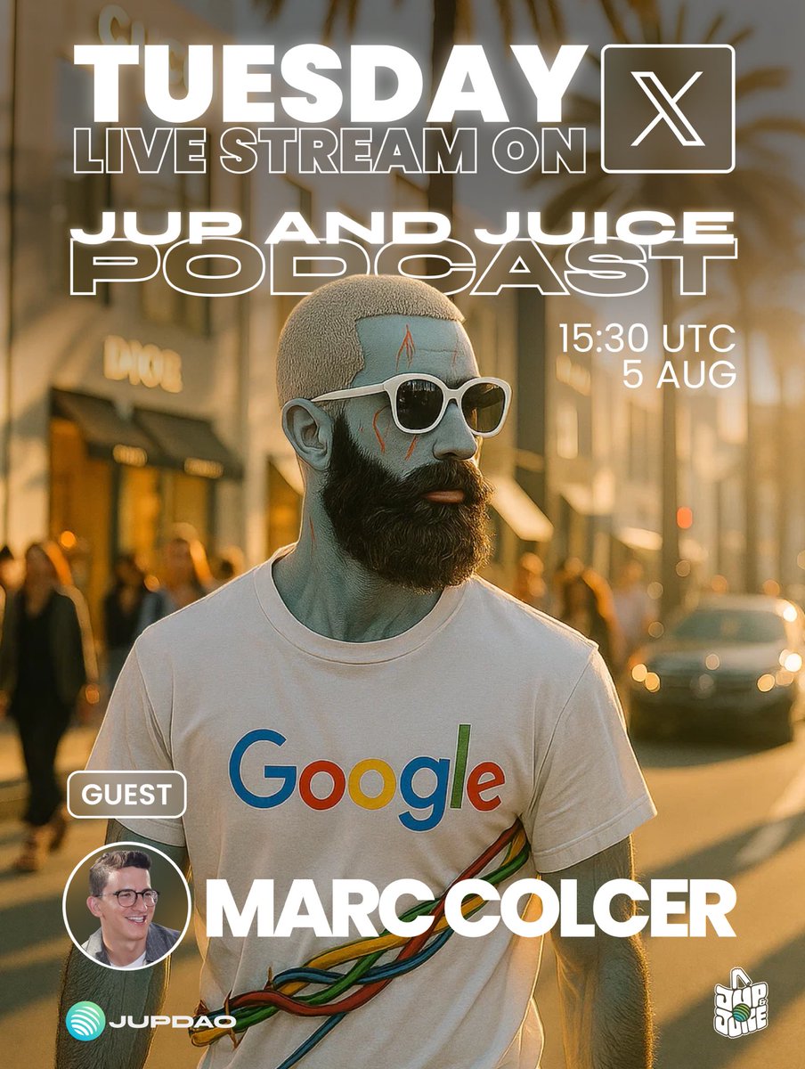 MAKE YOUR BRAND UNFORGETTABLE IN CRYPTO

Tuesday we're talking to Marc Colcer podcaster &amp; photographer

On his come-up with Frank, DeGods and more...

LIVE ON X TUESDAY 15:30 UTC