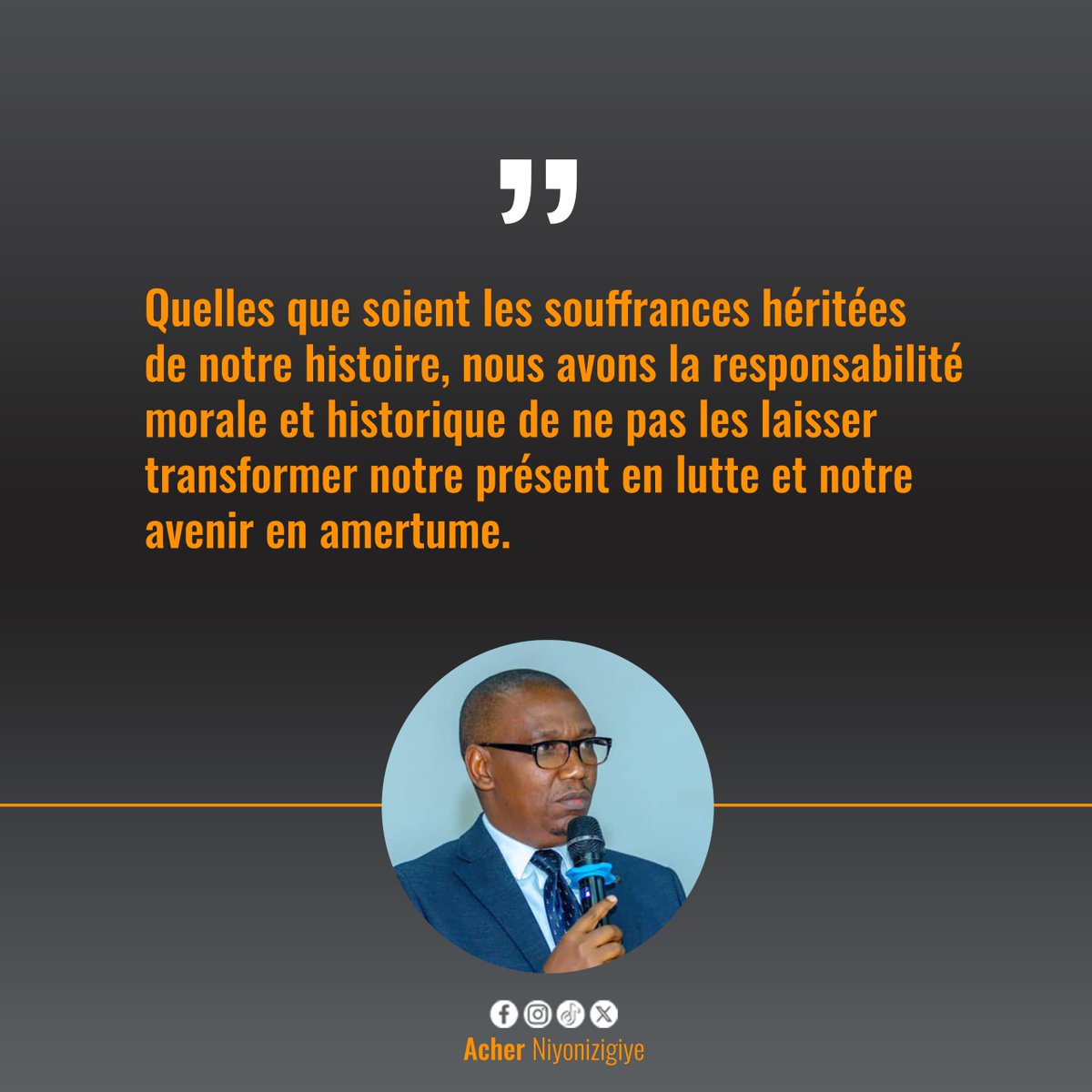 La responsabilité est inévitable: à nous de la trahir ou de l'honorer!