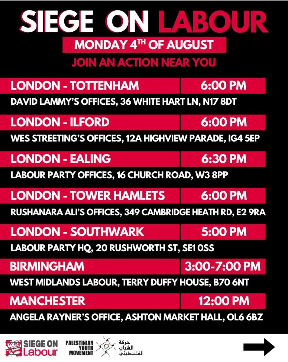 #GazaGenocide‌
Siege on Labour Monday evening.