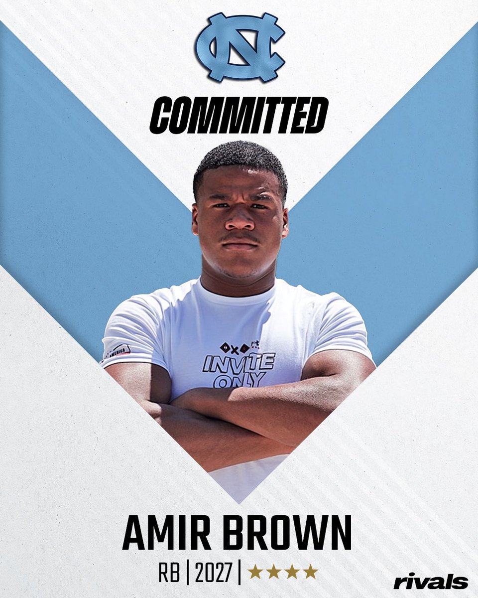 On3 Recruits (@on3recruits) on Twitter photo 🚨BREAKING🚨 2027 4-star RB Amir Brown has committed to North Carolina, <a href="/Hayesfawcett3/">Hayes Fawcett</a> reports🐏
on3.com/rivals/amir-br… 🚨BREAKING🚨 2027 4-star RB Amir Brown has committed to North Carolina, <a href="/Hayesfawcett3/">Hayes Fawcett</a> reports🐏
on3.com/rivals/amir-br…
