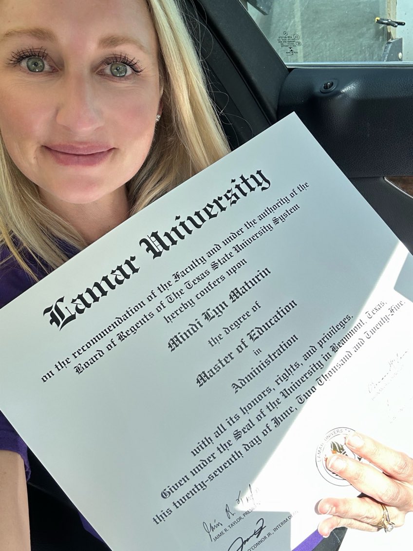 J. Maturin (@jmotch_) on Twitter photo Congratulations on finishing the Master of Education in Administration Degree Love !! Dedication and hard work.
What an accomplishment โค๏ธ๐๐ผ๐๐ฏ
You are kinda smart๐ฅ
Ready for the next step up!
<a href="/Mindi_Maturin/">Mindi Maturin</a> Congratulations on finishing the Master of Education in Administration Degree Love !! Dedication and hard work.
What an accomplishment โค๏ธ๐๐ผ๐๐ฏ
You are kinda smart๐ฅ
Ready for the next step up!
<a href="/Mindi_Maturin/">Mindi Maturin</a>