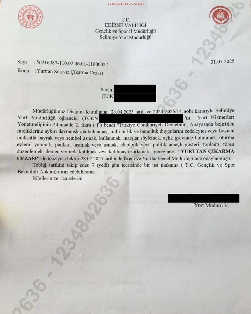 Trakya Üniversitesi öğrencisi eyleme katıldığı için yurdundan atıldı

Selimiye Yurdu yönetimi, yürüttüğü soruşturma kapsamında bir üniversiteliyi eyleme katıldığı gerekçesiyle yurttan çıkardı. 

universiteli.org/trakya-univers…