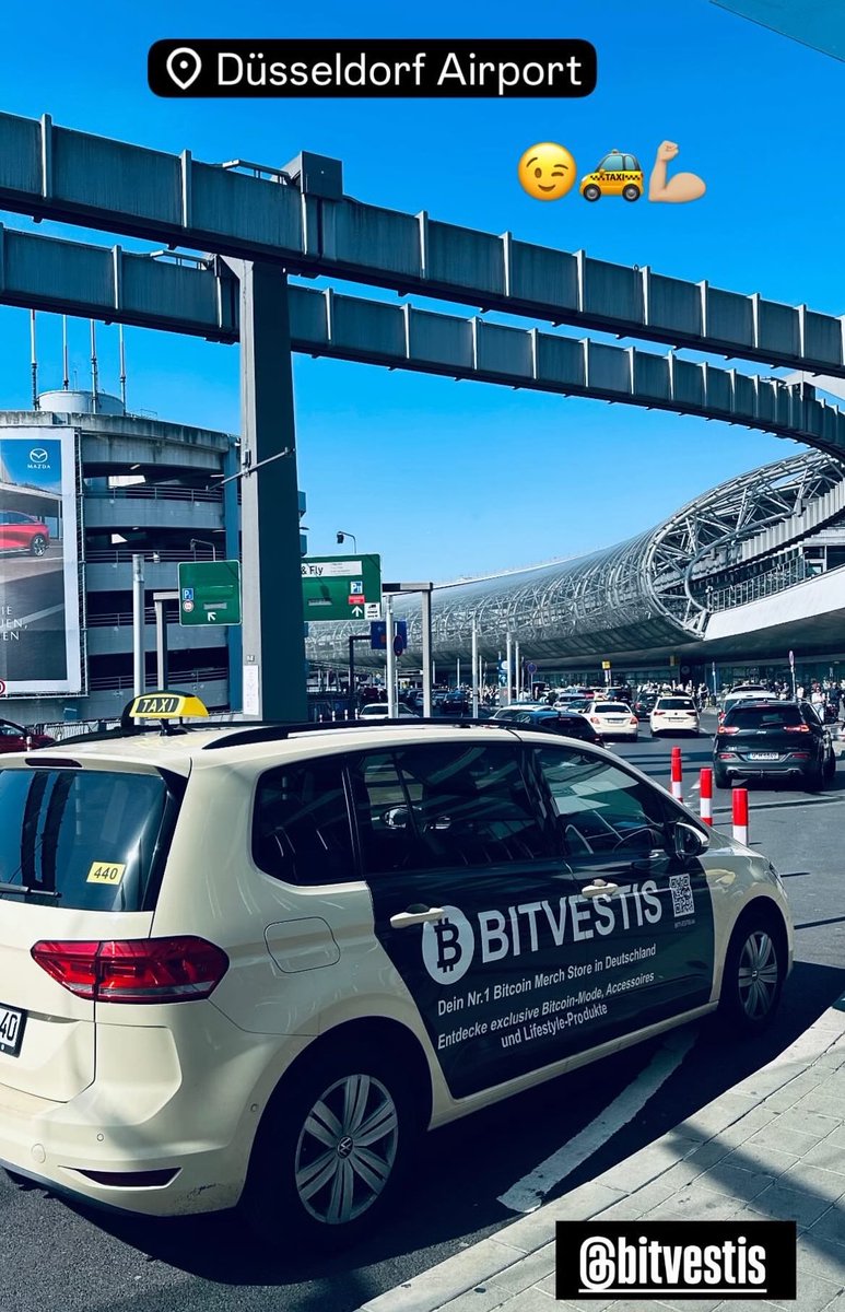 🚖 BITVESTIS on Tour!
Spot gesichert am Düsseldorf Airport.
Der ₿itcoin-Style rollt an.
#Bitcoin #Bitvestis #Düsseldorf