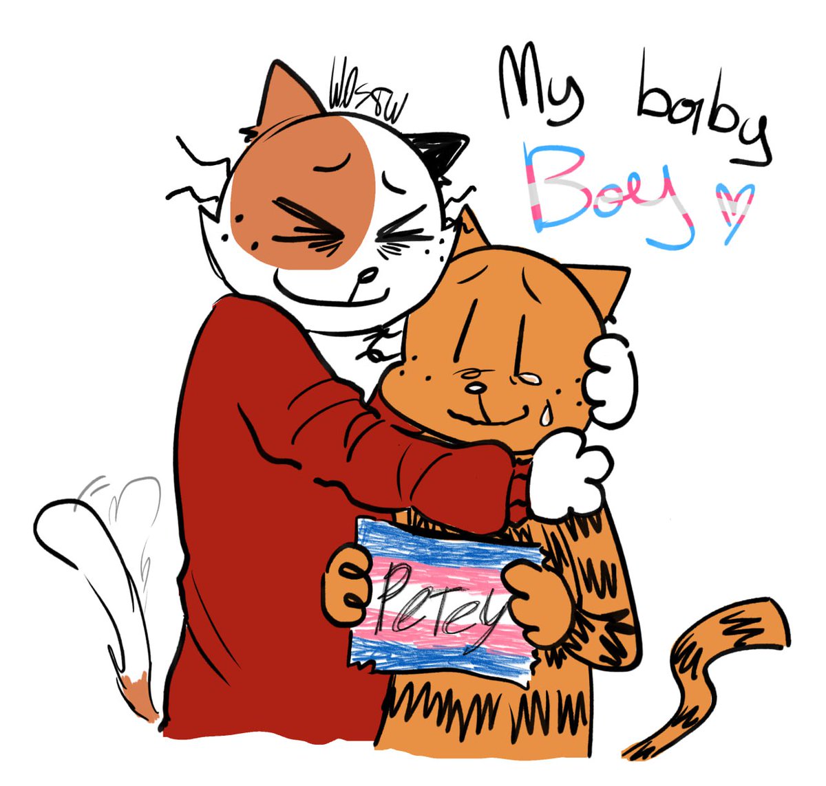 eshkinmatreshkn's tweet photo. Petey comes out to his mom

Now there's no Petunia. There's only Grace's baby boy, Petey. :DDD

#dogman #dogmanfanart #dogmantwt #peteythecat #Petey #Grace https://t.co/4mG1ToHmZH