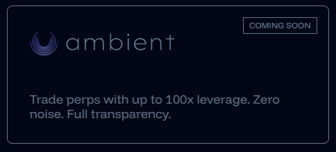 <a href="/ambient_finance/">ambient</a> coming soon on <a href="/FogoChain/">Fogo</a> 

What is ambient about? its a DEX platform that makes easier and cheaper to trade, it's going to run on FogoChain and allowing users to swap, trade, or provide liquidity

Ambient annouce that their testnet almost launch on Fogochain