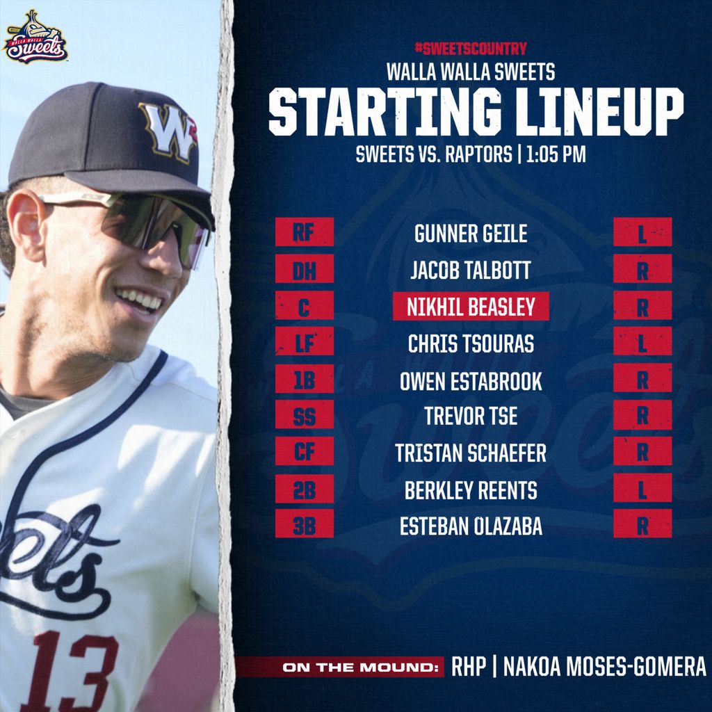 Starting lineup vs the Raptors in game three! LISTEN LIVE: sweetsbaseball.mixlr.com/events/4443254 

#sweetscountry