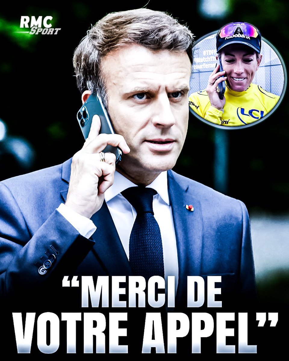 RMC Sport (@rmcsport) on Twitter photo 🇫🇷📱 Emmanuel Macron surprend Pauline Ferrand-Prévot avec un coup de fil en pleine interview.
rmcsport.bfmtv.com/cyclisme/tour-… 🇫🇷📱 Emmanuel Macron surprend Pauline Ferrand-Prévot avec un coup de fil en pleine interview.
rmcsport.bfmtv.com/cyclisme/tour-…