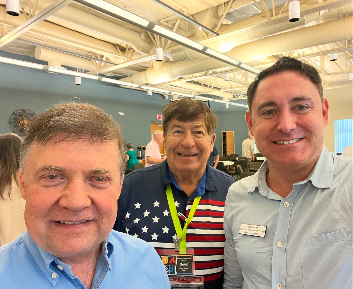 What a joy to attend Arizona Community Church and the Bible Study afterward, thanks to an invite from longtime Tempe community leader and friend Doug Royce. 

I connected with so many amazing Tempe residents and discussed key community issues. As a candidate for Tempe City