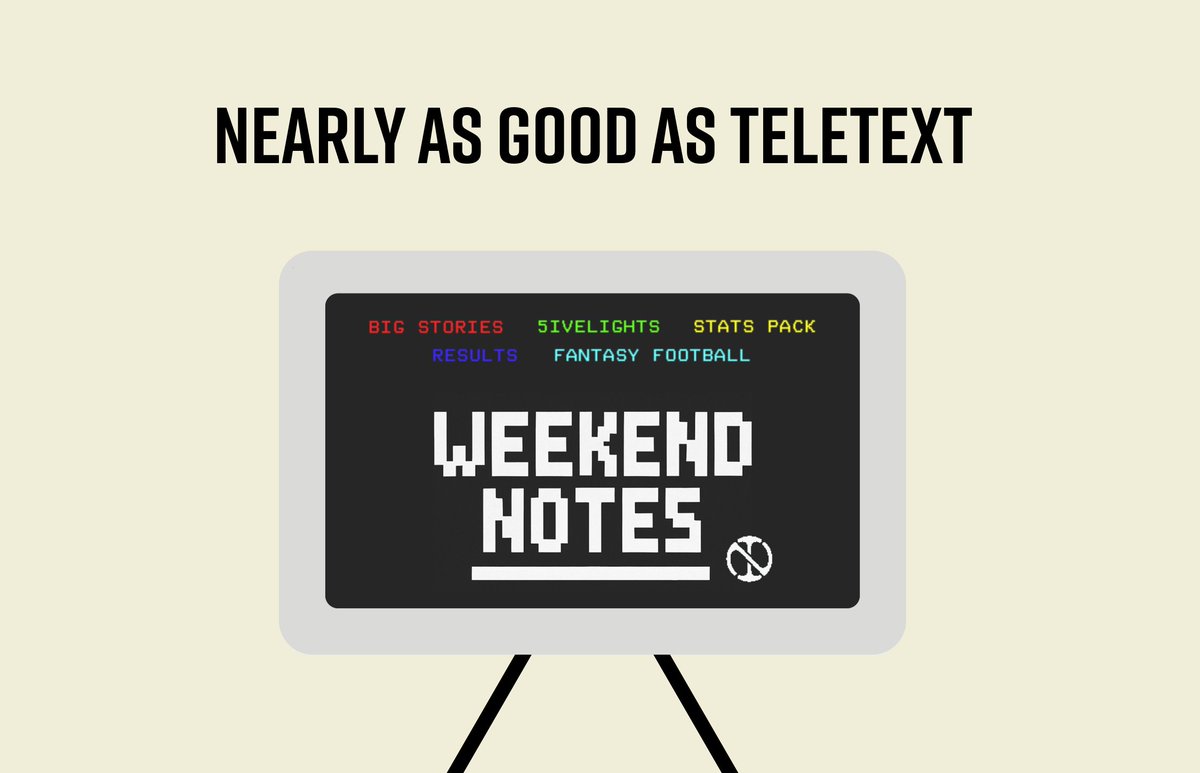 NTT20Pod's tweet image. 📺Nearly as good as Teletext
⚠️Cuts out the noise of social media
📱Direct to your inbox
🔗 ntt20.com/subscribe

Join 10,000+ EFL fans reading the best weekend catch-up this side of the top 20. 

#WeekendNotes | FREE every Monday morning