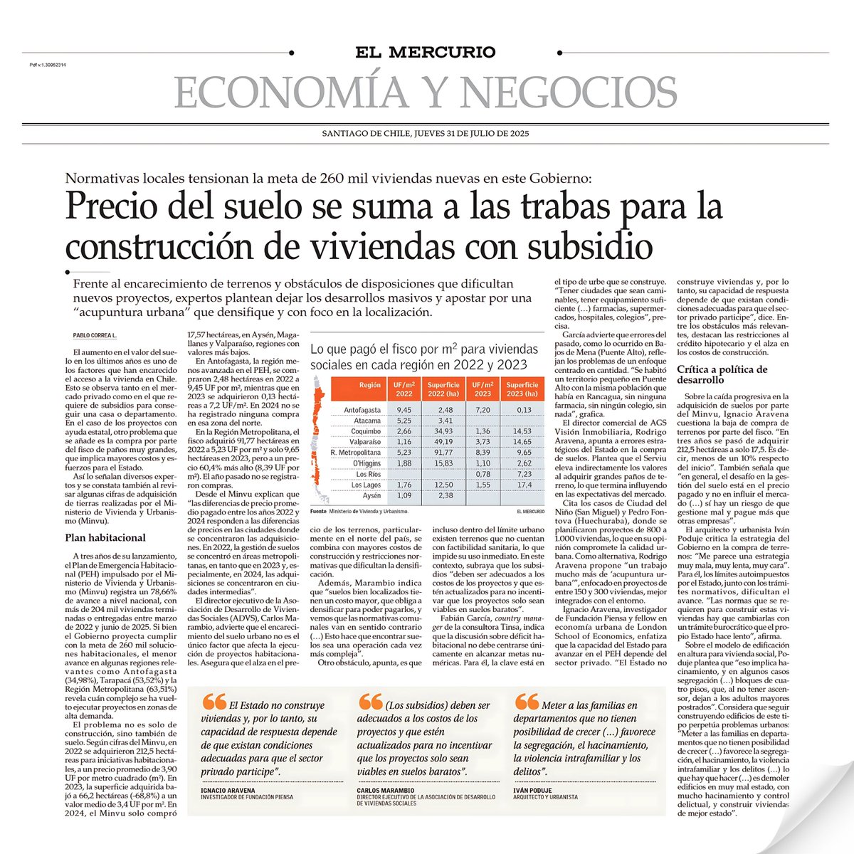 Atisba (@atisba_urb) on Twitter photo El alto costo del suelo y las trabas normativas se han convertido en los principales obstáculos para la construcción de viviendas subsidiadas, un modelo que, además de ser lento, no logra romper con la segregación y el hacinamiento como indica nuestro director <a href="/ipoduje/">Ivan Poduje</a> .
Nota El alto costo del suelo y las trabas normativas se han convertido en los principales obstáculos para la construcción de viviendas subsidiadas, un modelo que, además de ser lento, no logra romper con la segregación y el hacinamiento como indica nuestro director <a href="/ipoduje/">Ivan Poduje</a> .
Nota