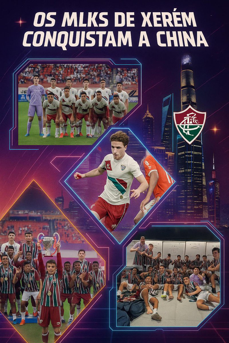 XERÉM CONQUISTA A CHINA! 🇨🇳🇭🇺

Do Rio de Janeiro para o outro lado do mundo…
Os Moleques de Xerém brilharam e conquistaram a Shanghai Future Star Cup Sub-16 !

Gigantes europeus como Manchester City e Chelsea sucumbiram à força da nossa base!

O escudo do Fluminense estampado na