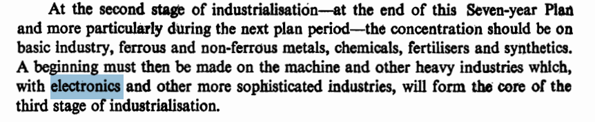 Nkrumah's Seven-Year Development Plan (1963-1970) actually included a focus on building a domestic electronics and machinery industry after 1970 (p. 12). 

Unfortunately, its implementation was not possible due to Nkrumah's removal from office in 1966.