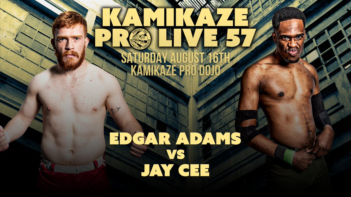 Kamikaze Pro (@kamikazeprouk) on Twitter photo The 3rd match for #KPLive57 on Saturday August 16th at the Kamikaze Pro Dojo in Birmingham
<a href="/EdgarAdamsPW/">Edgar Adams</a> vs <a href="/JayCeeWrestler/">Josh (Jay Cee)</a>
Tickets:
ringsideworld.co.uk/events.php?id=โฆ The 3rd match for #KPLive57 on Saturday August 16th at the Kamikaze Pro Dojo in Birmingham
<a href="/EdgarAdamsPW/">Edgar Adams</a> vs <a href="/JayCeeWrestler/">Josh (Jay Cee)</a>
Tickets:
ringsideworld.co.uk/events.php?id=โฆ