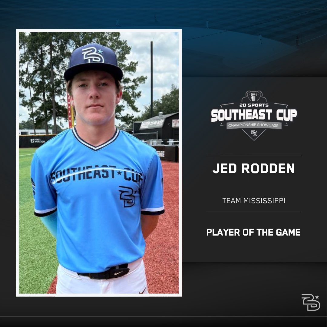 ⭐️Player of the Game⭐️

Jed Rodden (<a href="/JedRodden/">Jed Rodden</a>) helps Team Mississippi move onto the championship!🏆

#SECup