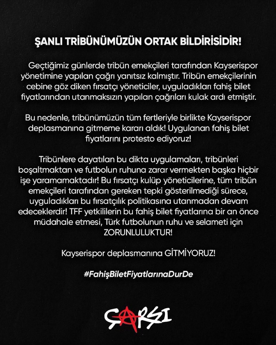 Ümit Kaya (@blackwhitejk) on Twitter photo Çarşı Halkın takımıdır.yol ve bilet parası asgari ücretin yarısına denk geliyorsa biz de baş kaldırırız. Yoksa her maç rakip takım yönetimi adaletsizlik yapar ve bu gidişat devam eder. Kendi taraftarı deplasman bilet fiyatından daha azına kombine aldı <a href="/KayserisporFK/">Bellona Kayserispor</a> Çarşı Halkın takımıdır.yol ve bilet parası asgari ücretin yarısına denk geliyorsa biz de baş kaldırırız. Yoksa her maç rakip takım yönetimi adaletsizlik yapar ve bu gidişat devam eder. Kendi taraftarı deplasman bilet fiyatından daha azına kombine aldı <a href="/KayserisporFK/">Bellona Kayserispor</a>