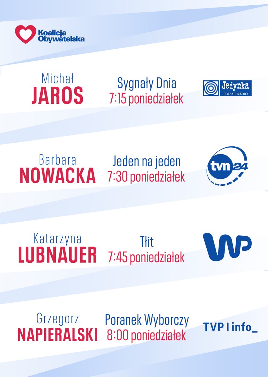 Koalicja Obywatelska 🇵🇱✌️ (@ko_klub) on Twitter photo #KOwMediach (4 sierpnia)
<a href="/JarosMichal/">Michał Jaros</a> <a href="/barbaraanowacka/">Barbara Nowacka</a> <a href="/KLubnauer/">Katarzyna Lubnauer</a> <a href="/Napieralski_G/">Grzegorz Napieralski</a> #KOwMediach (4 sierpnia)
<a href="/JarosMichal/">Michał Jaros</a> <a href="/barbaraanowacka/">Barbara Nowacka</a> <a href="/KLubnauer/">Katarzyna Lubnauer</a> <a href="/Napieralski_G/">Grzegorz Napieralski</a>