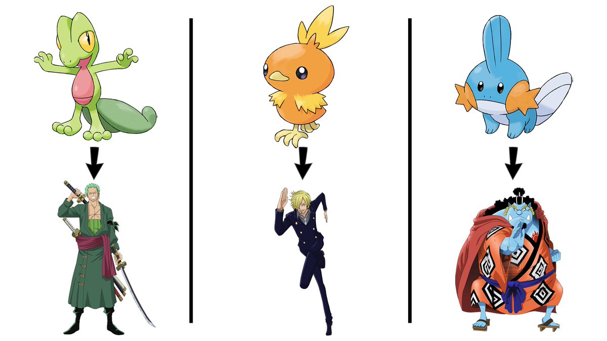 I have watched over 800 episodes of One Piece and I can never view the Hoenn Starters the same ever again.