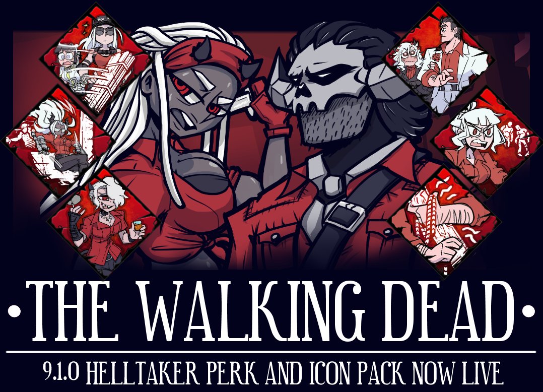 Nemesis' Zombies have been causing too much chaos lately, so we called in backup... with THE WALKING DEAD coming to DBD, our #Helltaker x  #DeadbyDaylight Pack has been updated! With 2 new portraits for Michonne and Rick, as well as their 6 perks! See you all out in the Fog!