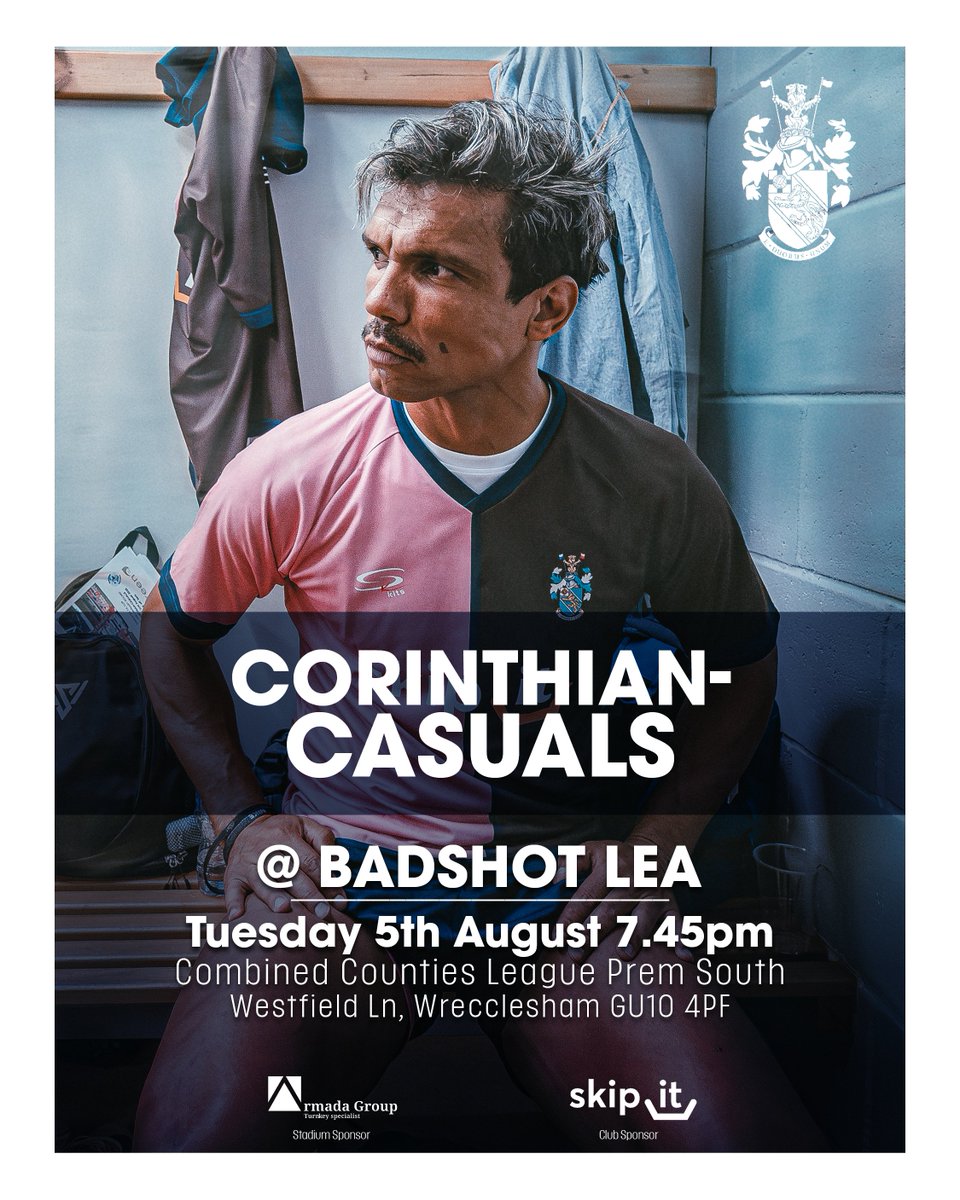 Corinthian-Casuals (@corinthiancas) on Twitter photo NEXT UP
It's back to league football on Tuesday night as we travel to <a href="/BLFC1907/">Badshot Lea FC</a>, who we last faced in the Isthmian League two seasons ago.
⚽️ Badshot Lea v Corinthian-Casuals
📍 Westfield Lane, Wrecclesham
🕖 Tuesday, 7.45pm
🏆 Combined Counties League
#VaiCorinthians NEXT UP
It's back to league football on Tuesday night as we travel to <a href="/BLFC1907/">Badshot Lea FC</a>, who we last faced in the Isthmian League two seasons ago.
⚽️ Badshot Lea v Corinthian-Casuals
📍 Westfield Lane, Wrecclesham
🕖 Tuesday, 7.45pm
🏆 Combined Counties League
#VaiCorinthians