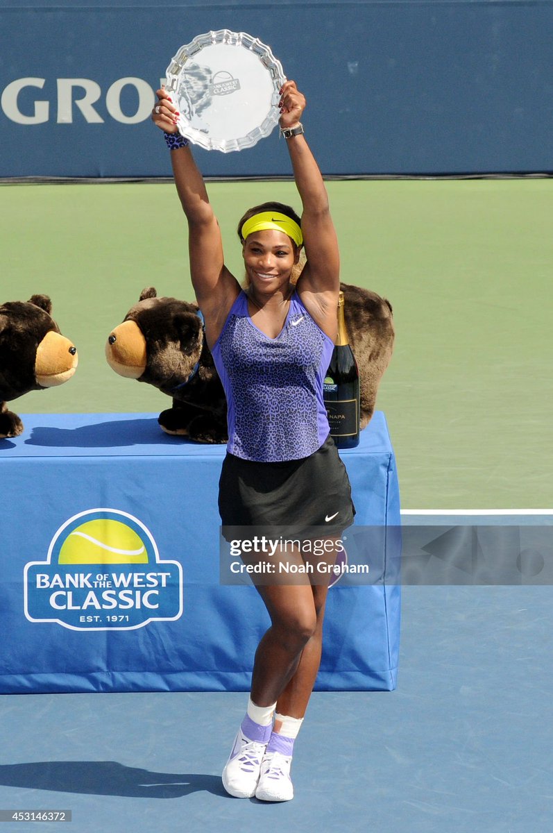 August 3, 2014

[1] Serena Williams won her third Stanford title after defeating [3] Angelique Kerber 7-6(1), 6-3.

61 of 73. 🏆🏆🏆