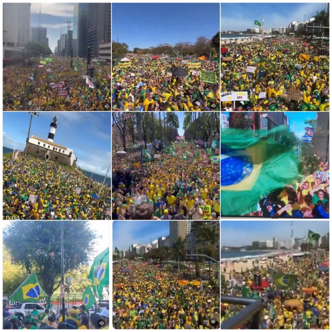 🚨URGENTE - Compilado das principais manifestações mostram que todas as capitais foram às ruas
