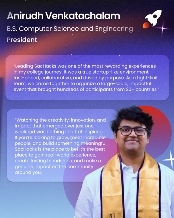 sachacks's tweet photo. ✨ SENIOR SPOTLIGHT ✨

THANK YOU 💛 for the mentorship, hustle, and heart you brought to this team. 

We can’t wait to see what amazing things you'll do next!

Can’t wait to see everyone of you blast off into the next beautiful chapter.🚀

#classof2025 #seniors #ucdavis #grads https://t.co/OXeOLoEpy5
