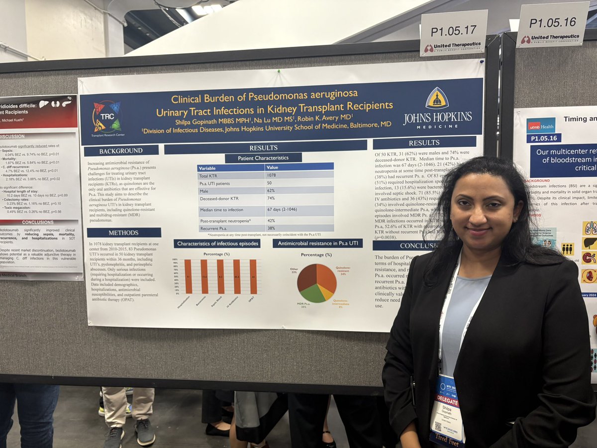 Courtney Harris, MD, FACP (@courtharrismd) on Twitter photo Another poster by Shilpa Gopinath on Clinical Burden of PsA UTI in renal transplant from <a href="/JohnsHopkins/">Johns Hopkins University</a> at #WTC2025. <a href="/AST_IDCOP/">Infectious Diseases Community of Practice - AST</a> Another poster by Shilpa Gopinath on Clinical Burden of PsA UTI in renal transplant from <a href="/JohnsHopkins/">Johns Hopkins University</a> at #WTC2025. <a href="/AST_IDCOP/">Infectious Diseases Community of Practice - AST</a>