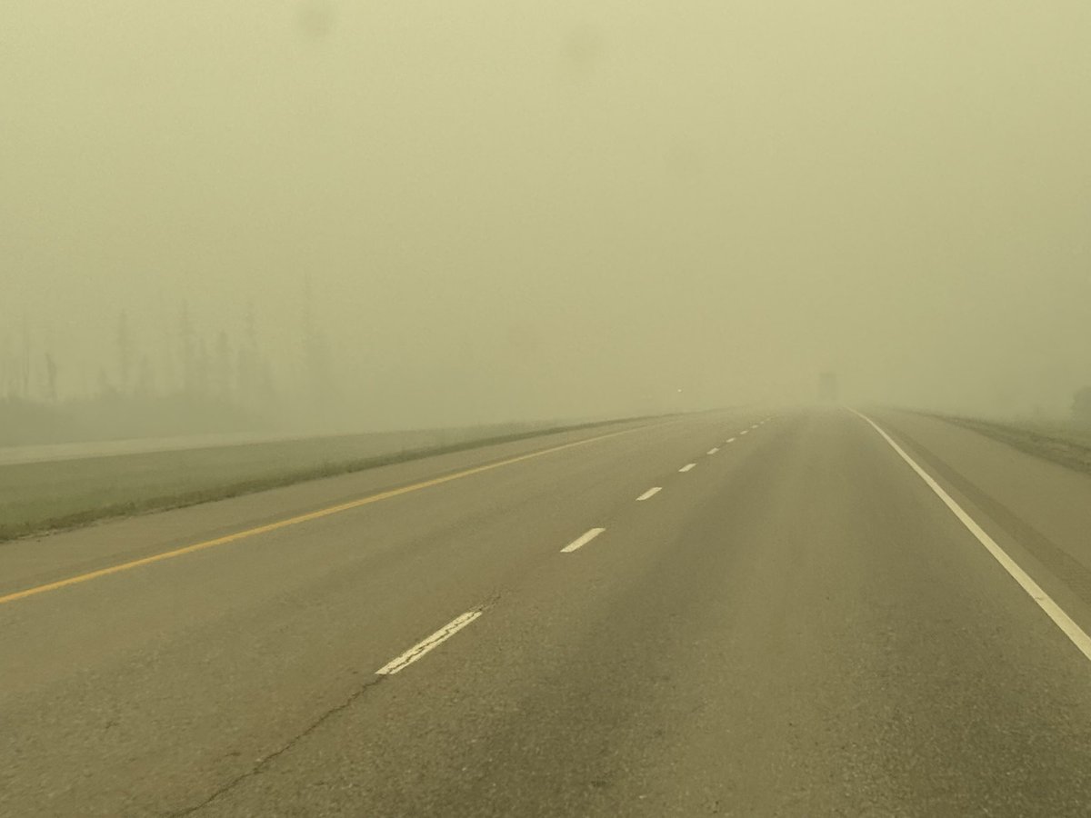 IanDSeggie's tweet image. Wildfire smoke is blowing into Fort McMurray region from fires elsewhere. It’s is very thick and visibility on parts of Highway 63 North and South are poor in some areas.  Headlights on and drive safe folks!  @511Alberta 

#ymm #rmwb #ABroads #ABwx #ABstorm