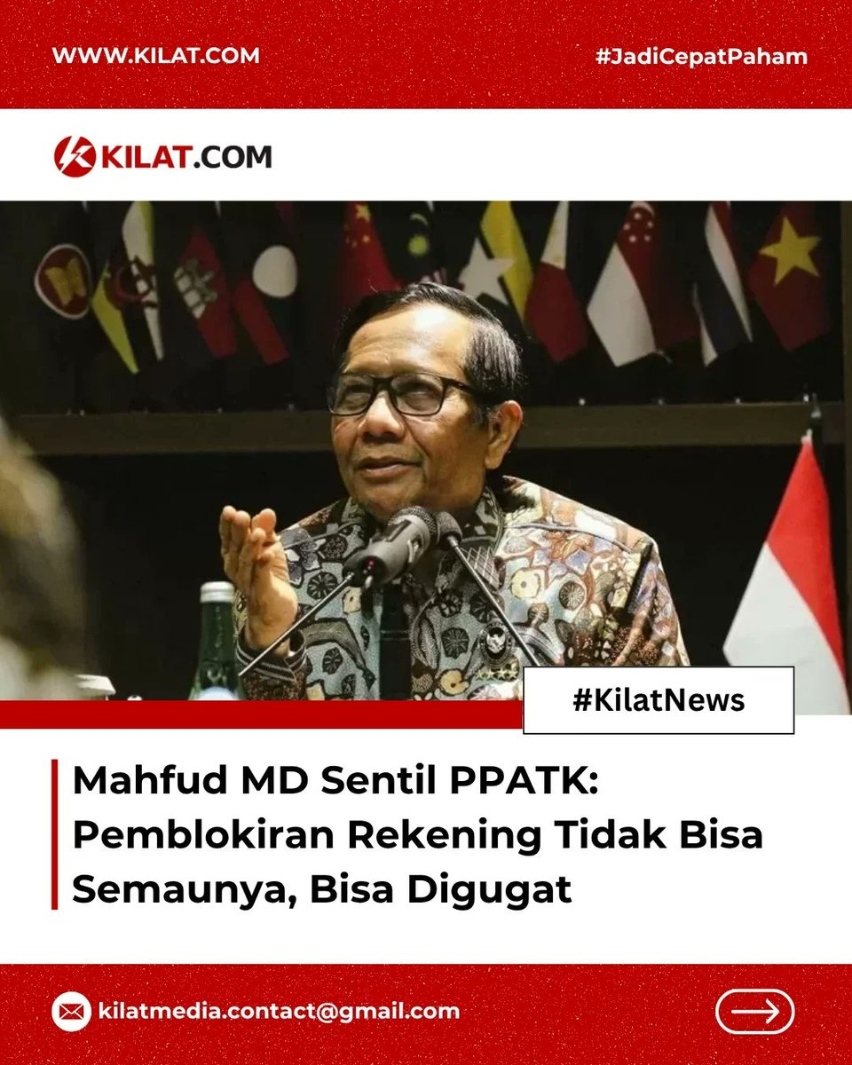 DS_yantie's tweet photo. Mahfud MD menyebut tindakan PPATK adalah pelanggaran serius,
Karena Hanya BI, Menkeu dan OJK yang berwenang membekukan rekening. https://t.co/9GGWVf9yQe