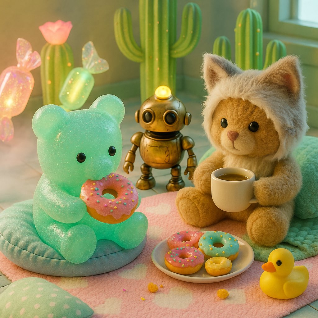 aolemoon's tweet photo. ドーナツうまいうまい #aiart #gummybear https://t.co/uKbG3ZpDze