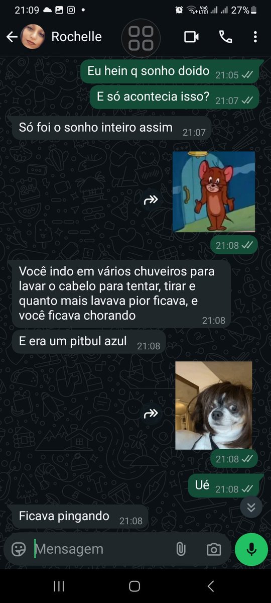 O sonho doido q minha mãe teve cmg ontem a noite.....