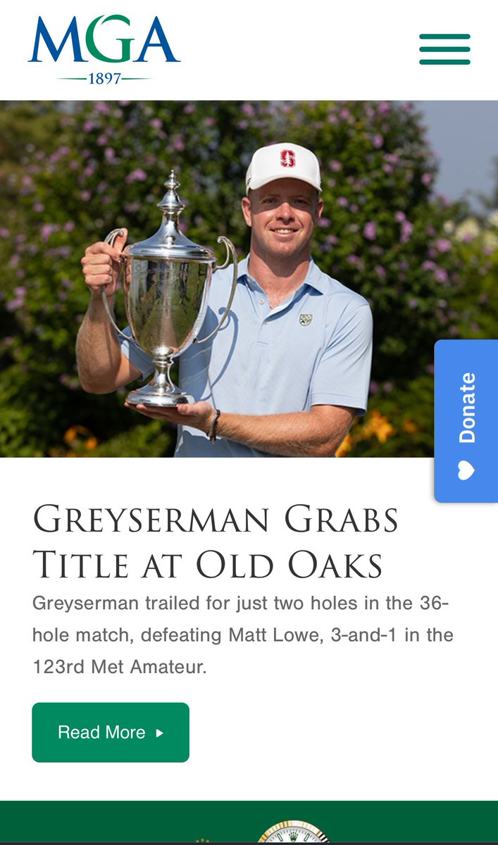Just would like to call out the fact that the 2025 MGA majors so far (The Ike and Met Am) have both gone to the Greyserman family...to different brothers...and not the other one who's on the PGA Tour

That's some pretty good golfing, and they're good people. Congrats to them!
