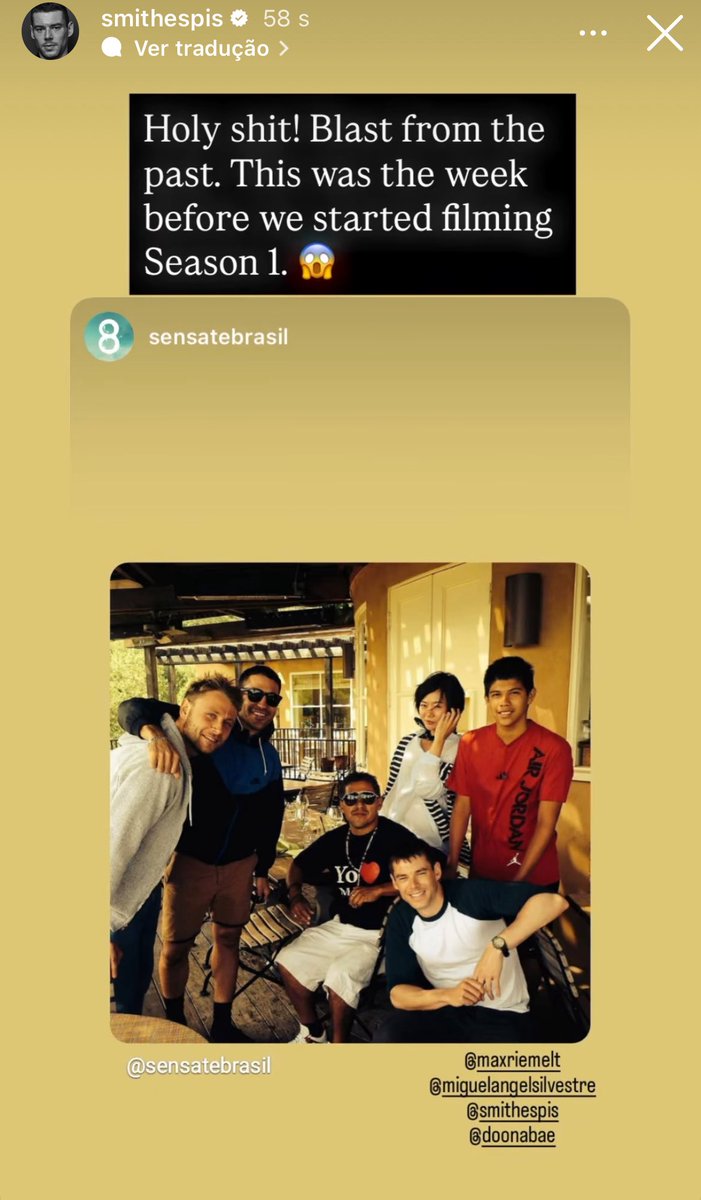 📲 | Brian J. Smith repostou uma lembrança de <a href="/sense8/">Sense8</a> em seu Instagram Story hoje de tarde com a seguinte mensagem: “Caramba! Uma explosão do passado. Isso foi na semana antes de começarmos a gravar a 1ª temporada. 😱”

Foto dos bastidores da série em 2014. 🥺♥️
