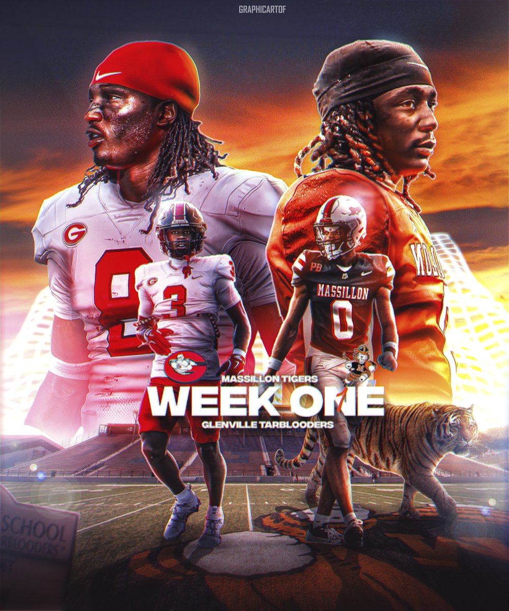 Graphicartof / Committment edits / Offer Edits (@graphicartof) on Twitter photo WEEK ONE MASSILLON VS GLENVILLE
18 Days ⏰
<a href="/TarblooderFB/">Glenville Tarblooders Football 🏈</a> <a href="/MTigerFB/">Massillon Football</a> WEEK ONE MASSILLON VS GLENVILLE
18 Days ⏰
<a href="/TarblooderFB/">Glenville Tarblooders Football 🏈</a> <a href="/MTigerFB/">Massillon Football</a>