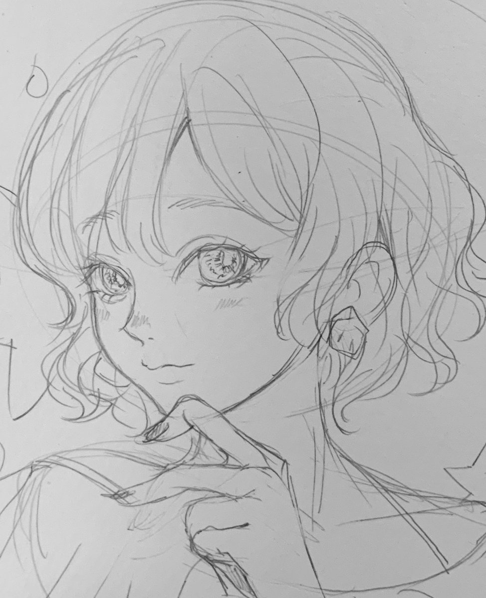 きゅるきゅるな子が描けたのだ。
色塗りてー。(6連勤) 
