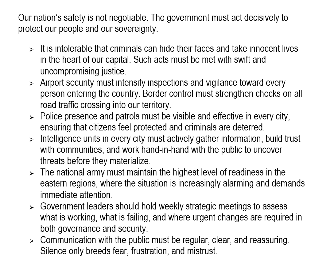 T-Sister (@togdheersister) on Twitter photo โผ๏ธ๐จ๐จ A Call to Strengthen National Security of #Somaliland
Diplomacy is important, but it cannot replace strong security measures !
It is absolutely essential to be proactive rather than reactive !
<a href="/Abdirahmanirro/">Cabdiraxmaan Cirro</a> <a href="/Presidencysl_/">Presidency | Republic of Somaliland</a> โผ๏ธ๐จ๐จ A Call to Strengthen National Security of #Somaliland
Diplomacy is important, but it cannot replace strong security measures !
It is absolutely essential to be proactive rather than reactive !
<a href="/Abdirahmanirro/">Cabdiraxmaan Cirro</a> <a href="/Presidencysl_/">Presidency | Republic of Somaliland</a>