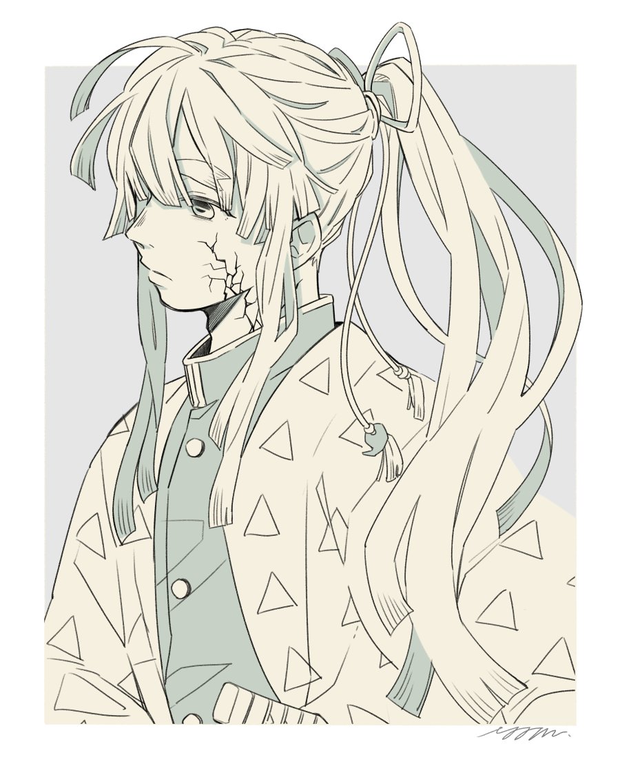 過去の鳴木主落書きもろもろ。長髪ポニテもみあげ付き勾玉髪留め仕様に夢を見る。