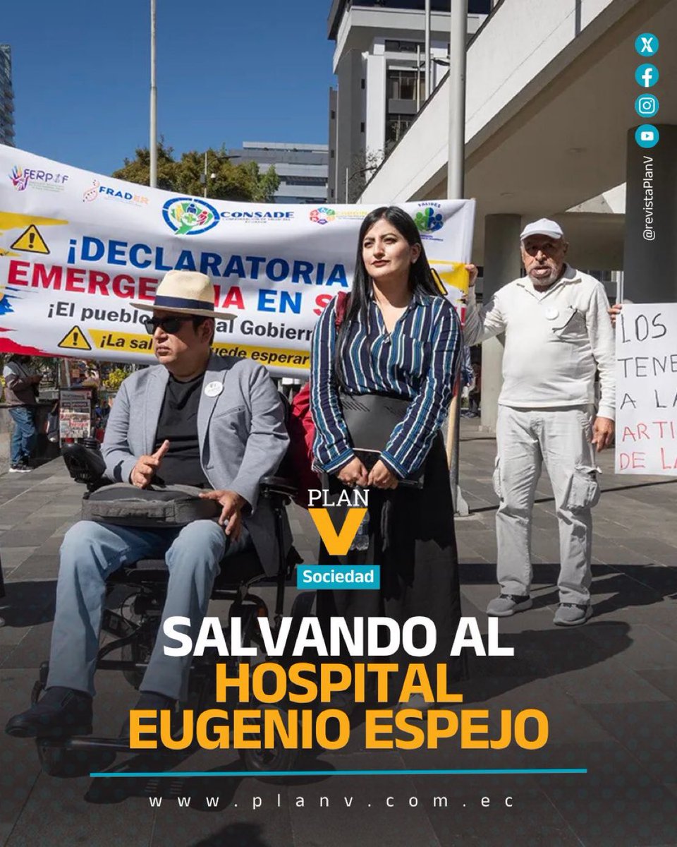 #Sociedad |  Grave crisis en el Hospital Eugenio Espejo, el principal centro público de especialidades del país. Para 2025, el Ministerio de Finanzas redujo su presupuesto total en 32% y en 54% el rubro para medicamentos, insumos y servicios. La atención a pacientes está en