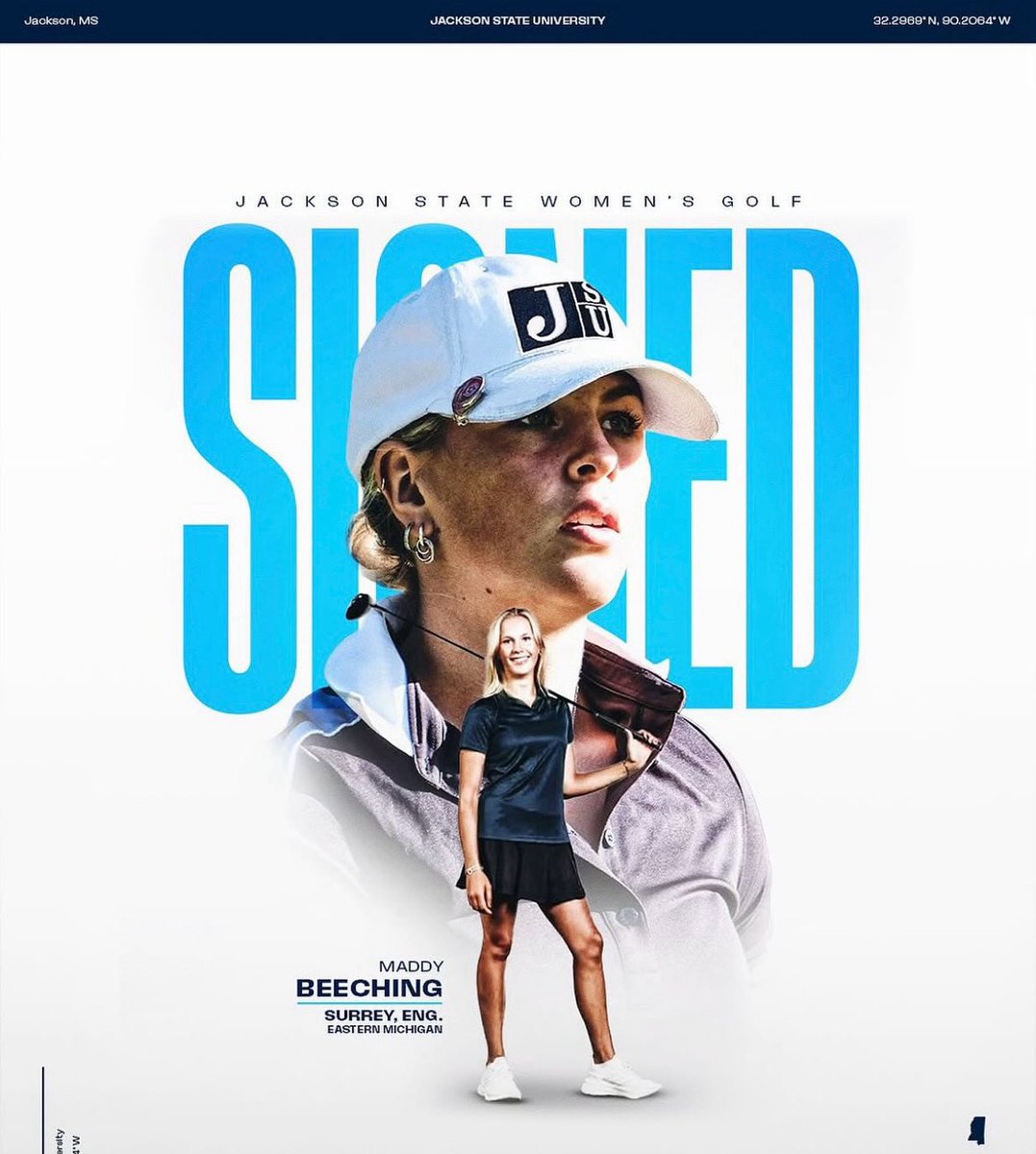 thee_coachrob's tweet image. Signed 📝

Last but certainly not least, Tiger Nation, let’s welcome Maddy Beeching to Thee Jackson State University Lady Tiger Golf Team.

#TheeFormula
#TheeStandard