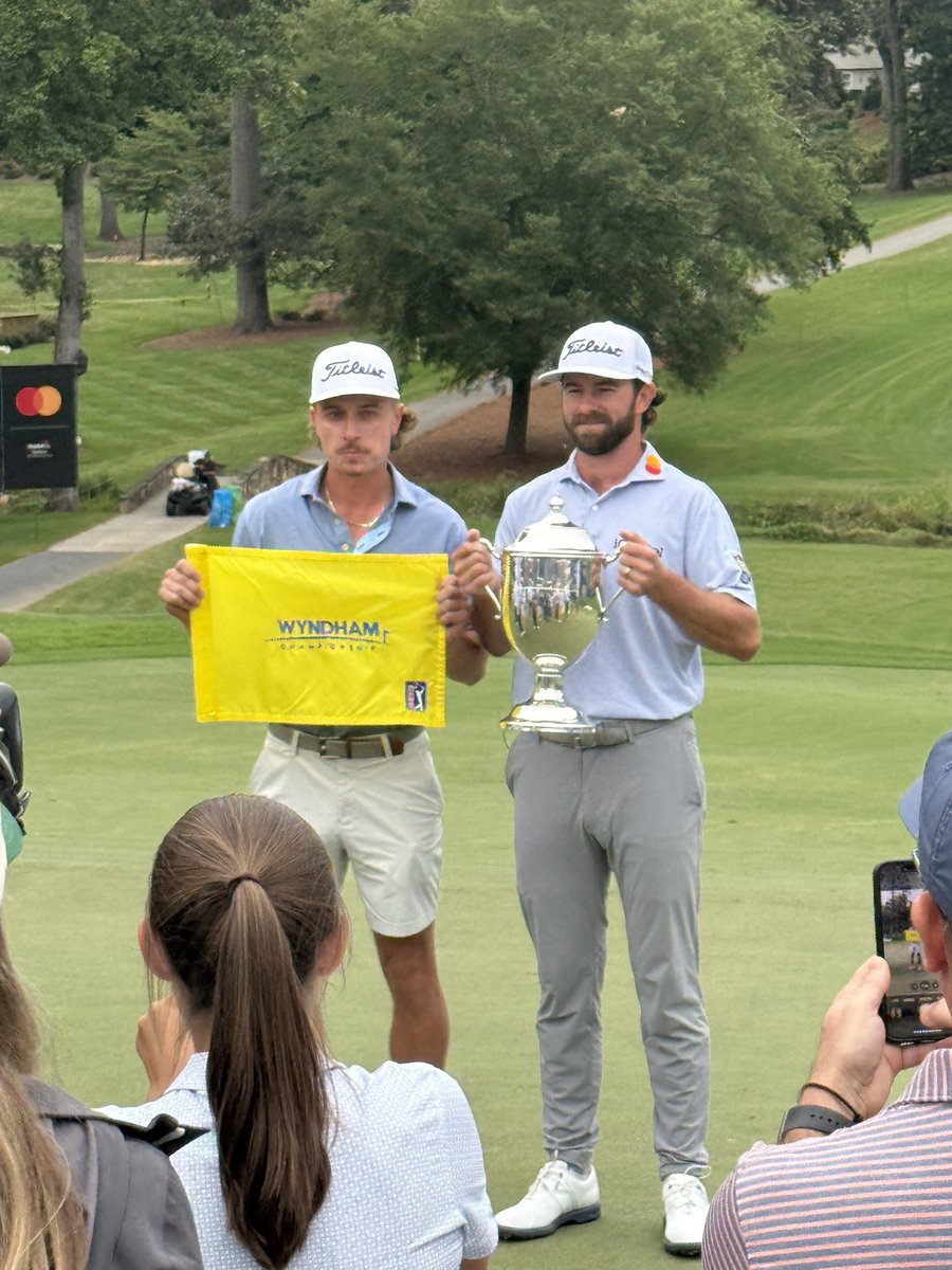 Two Deacs with the 🏆#WyndhamChampionship 
#GoDeacs 🎩⛳️💪