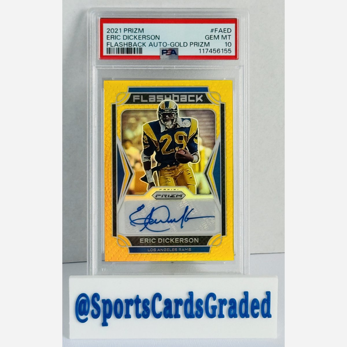 CardsGraded's tweet image. 2021 Prizm Gold Auto Eric Dickerson    #topps #toppsfootball #prizmgold #goldprizm #prizmfootball #ericdickerson #larams #ramsfootball #baseballcards #whodoyoucollect #tradingcards