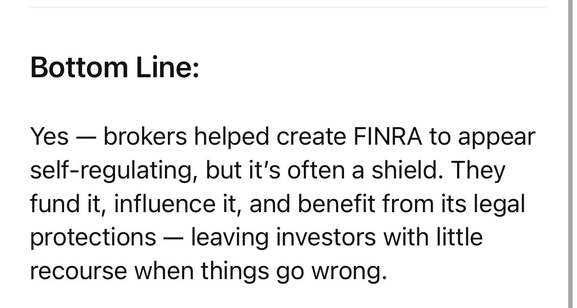 The setup protects fraud, not retail.

#MMTLP #RegulatoryCapture #WallStreetCorruption