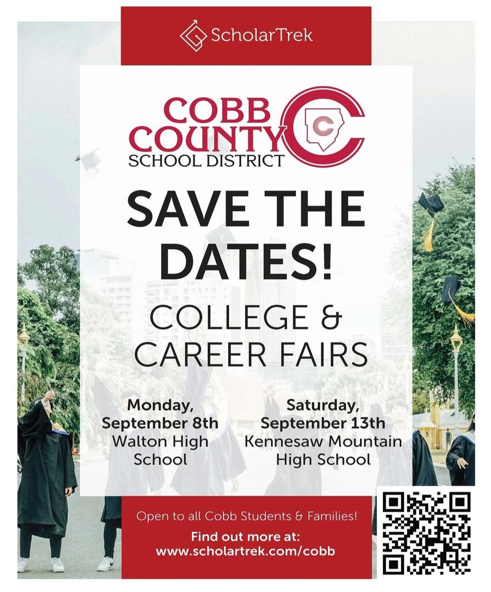 CCSD School Counseling (@ccsdcounseling) on Twitter photo Save the Date! Join us for the <a href="/CobbSchools/">Cobb County Schools</a> College and Career Fair. All Cobb students and families welcome. #OneTeam Save the Date! Join us for the <a href="/CobbSchools/">Cobb County Schools</a> College and Career Fair. All Cobb students and families welcome. #OneTeam