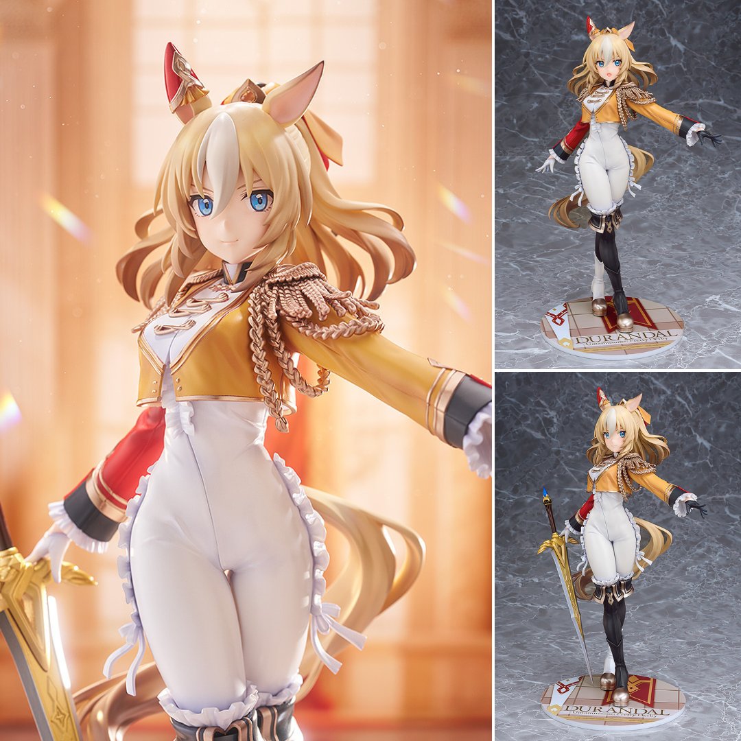 HobbyLink Japan (@hobbylink) on Twitter photo Durandal from "Uma Musume: Pretty Derby" gets a gorgeous new 1/7 scale figure from Phat Company, wearing her ornate "Chevalier Fidele" race wear! She also comes with an interchangeable face and her sacred sword!
🌟PREORDER NOW🌟
shop.hlj.com/41hm7Yc Durandal from "Uma Musume: Pretty Derby" gets a gorgeous new 1/7 scale figure from Phat Company, wearing her ornate "Chevalier Fidele" race wear! She also comes with an interchangeable face and her sacred sword!
🌟PREORDER NOW🌟
shop.hlj.com/41hm7Yc