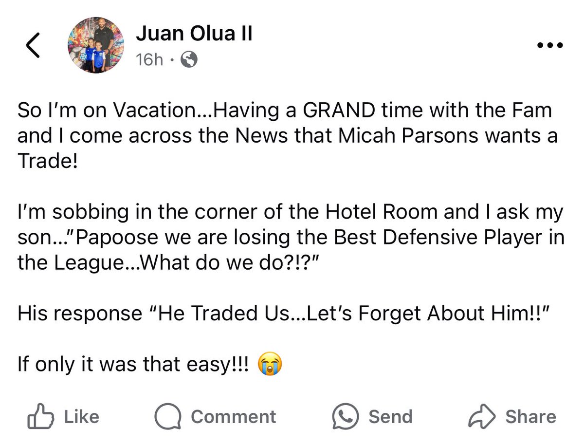 juanolua's tweet photo. @MicahhParsons11 https://t.co/Dl5jSbMQo3
