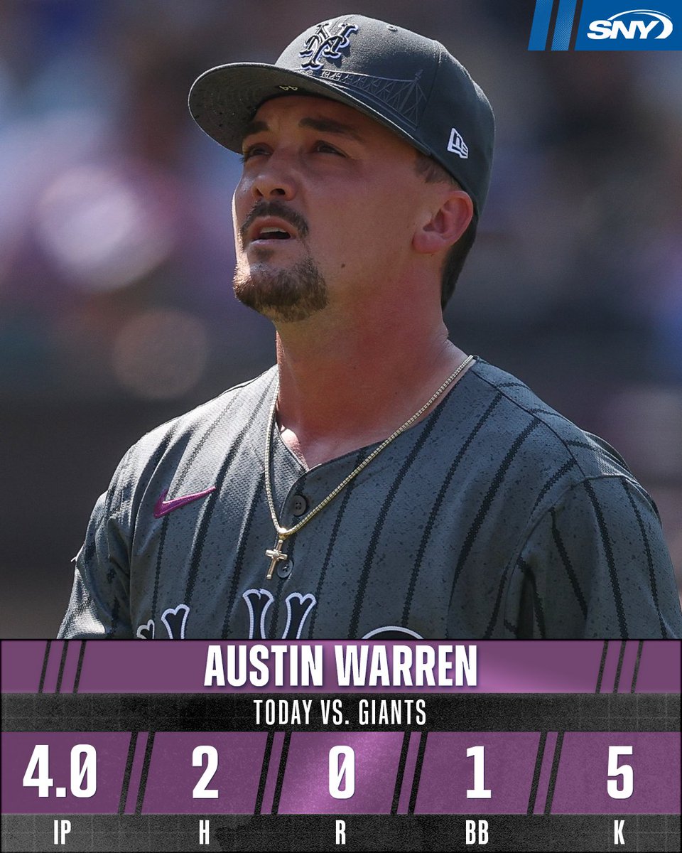 Austin Warren goes four scoreless innings out of the Mets' bullpen 👏