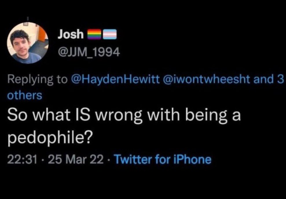 Calling me ugly but here you are defending pedophilia. 🤡