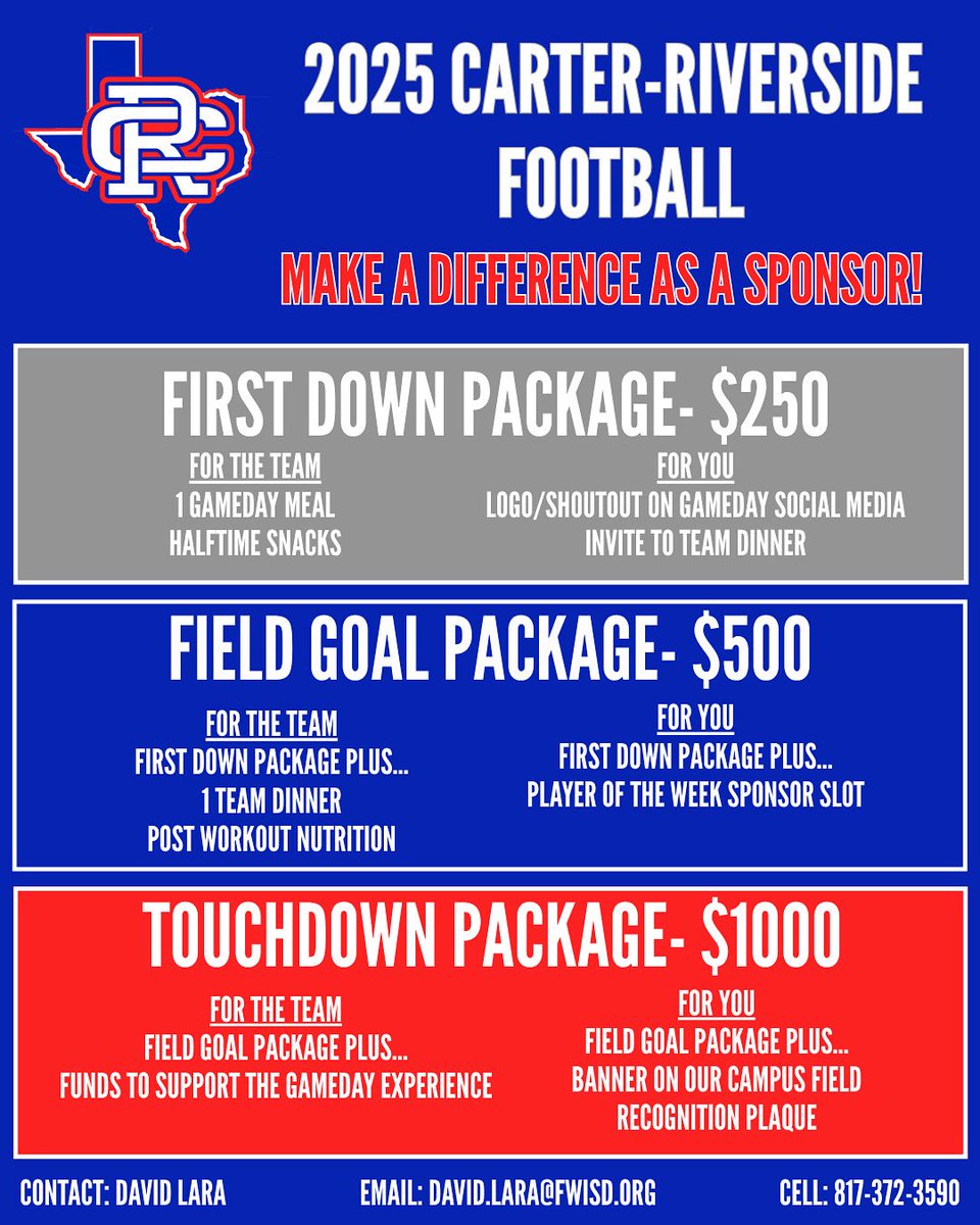 Hey everybody! Please help us reach our goal of feeding ALL of our players on game days and post workouts. This is the perfect opportunity to give back and make a huge impact on a great group of kids! #RiversidePride